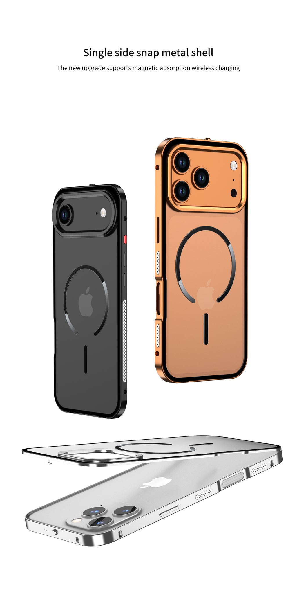 Single-sided Elastic Metal Shell - iPhone MagSafe Case For iPhone