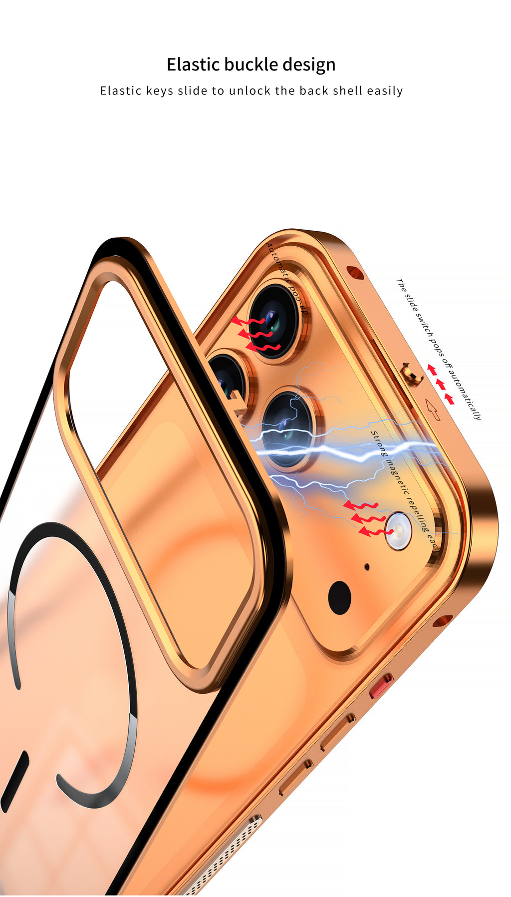 Single-sided Elastic Metal Shell - iPhone MagSafe Case For iPhone