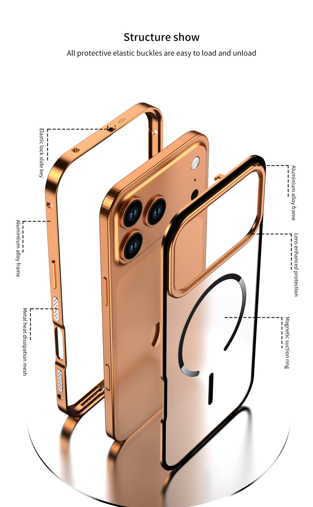 Single-sided Elastic Metal Shell - iPhone MagSafe Case For iPhone