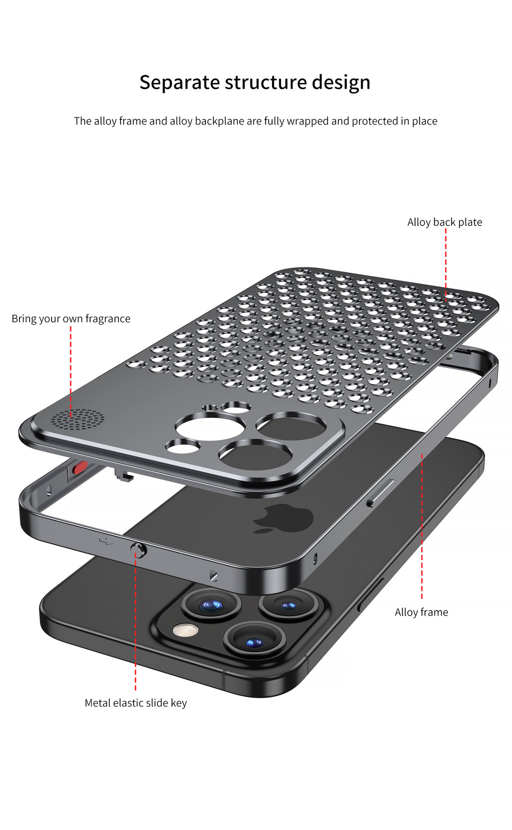 Heat Dissipation Aromatherapy Case with Ring Stand - Shockproof Protection For iPhone