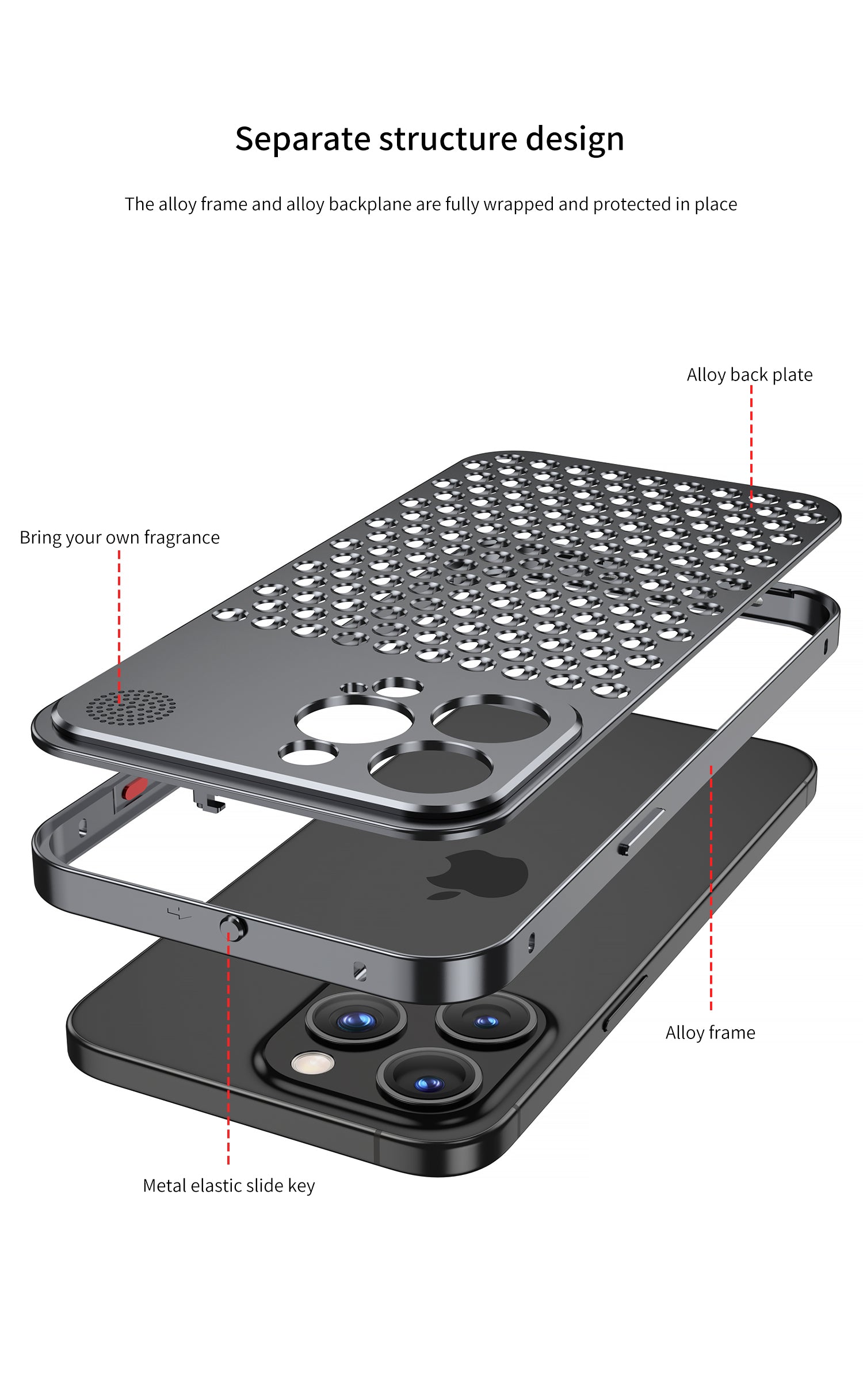 Heat Dissipation Aromatherapy Case with Ring Stand - Shockproof Protection For iPhone