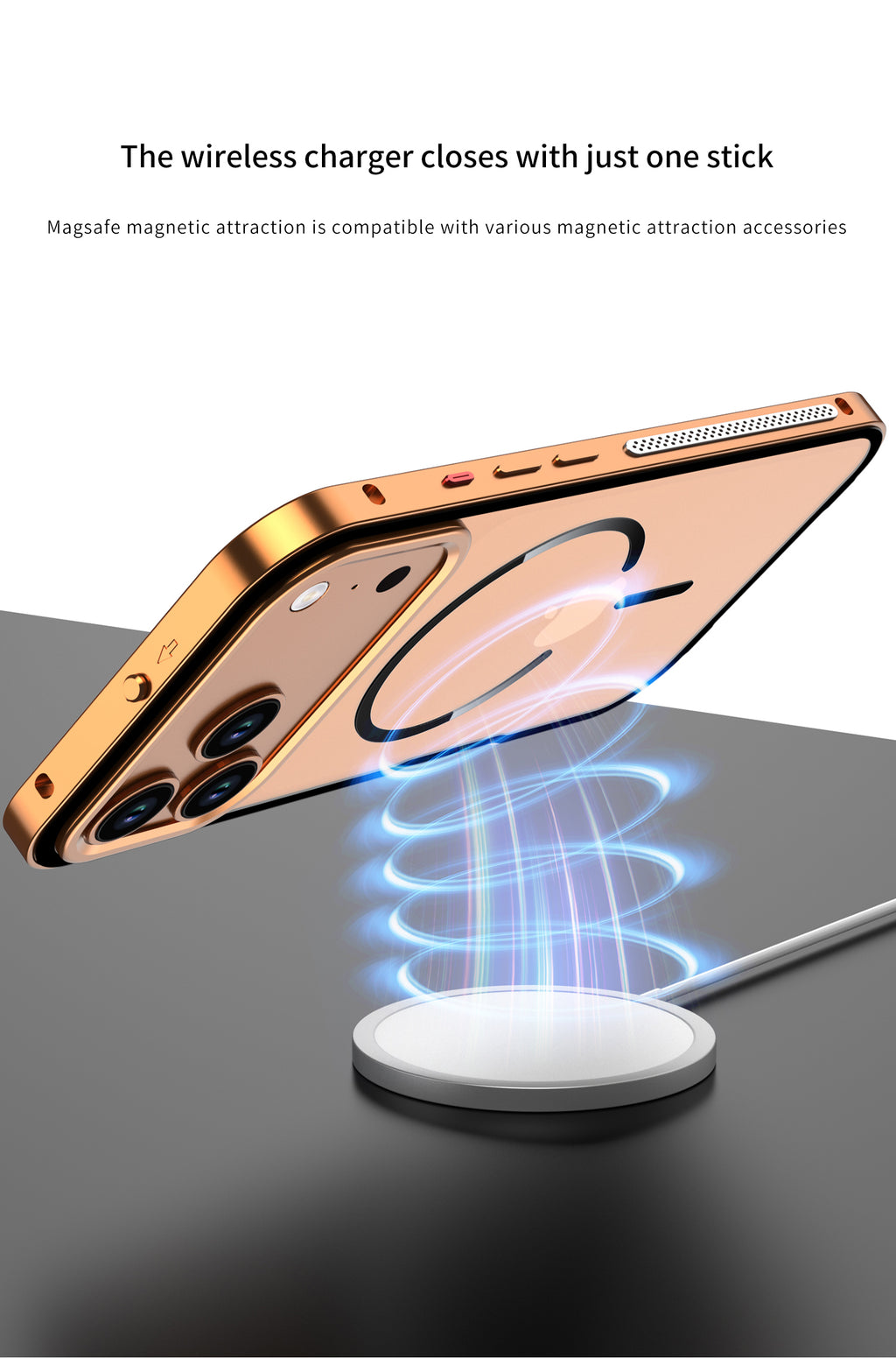 Single-sided Elastic Metal Shell - iPhone MagSafe Case For iPhone