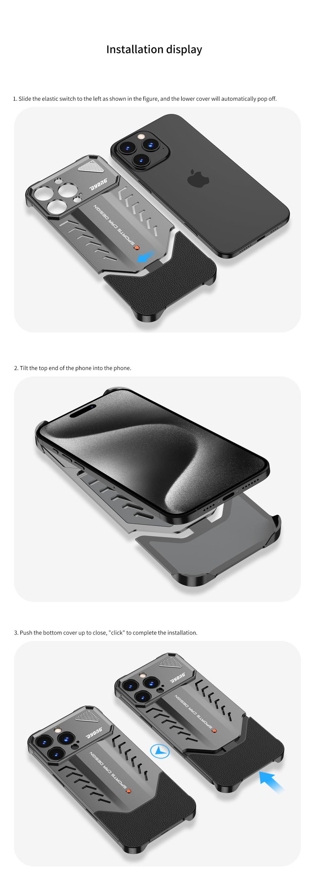 Sports Car Design Shockproof Case with Ring Stand - Premium Protection For iPhone