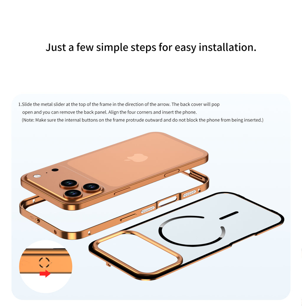 Single-sided Elastic Metal Shell - iPhone MagSafe Case For iPhone