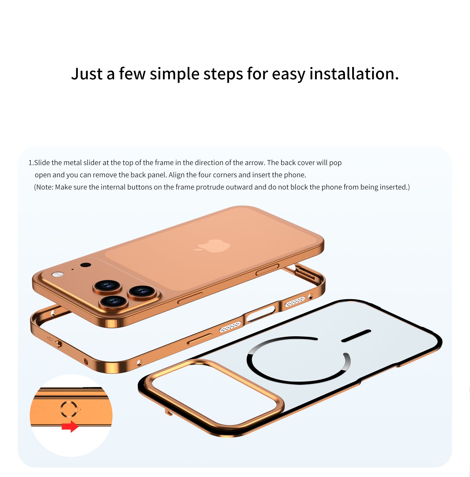 Single-sided Elastic Metal Shell - iPhone MagSafe Case For iPhone