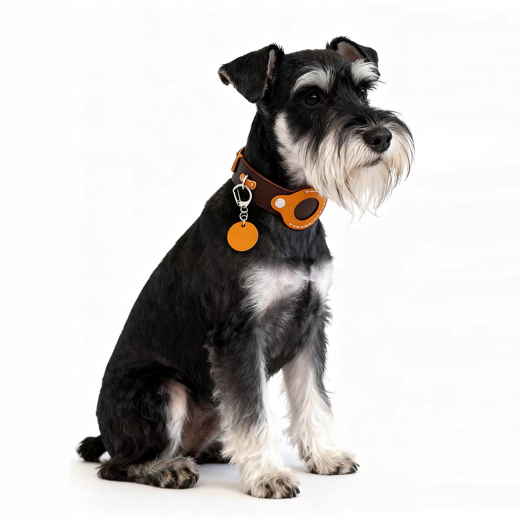 AirTag Pet Collar - Leather Protective Case for Cats & Dogs with Anti-Lost Tracker (Huawei Tag Compatible)