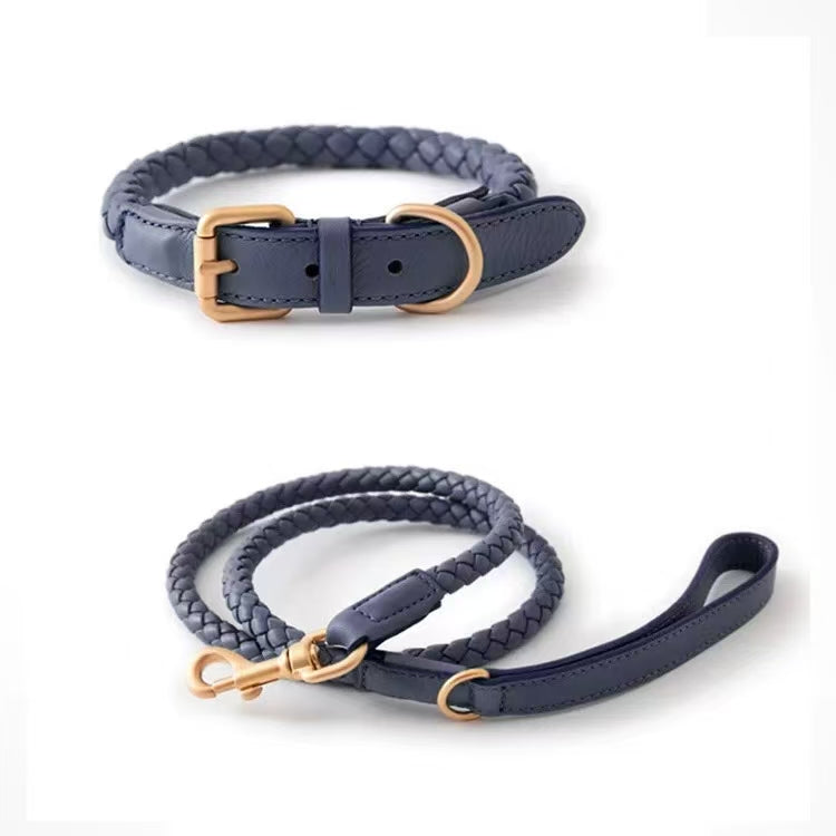 Braided Pet Collar and Leash Set - Adjustable for Medium to Large Breeds - Corgi, Golden Retriever & More