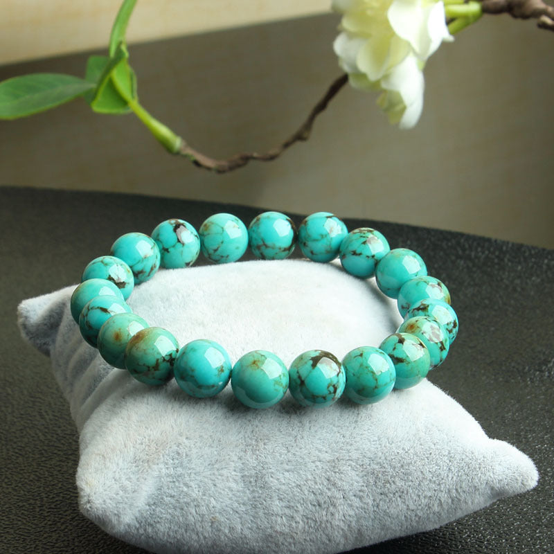 Tibetan Turquoise Bracelet - Natural Stone with Matrix Veining