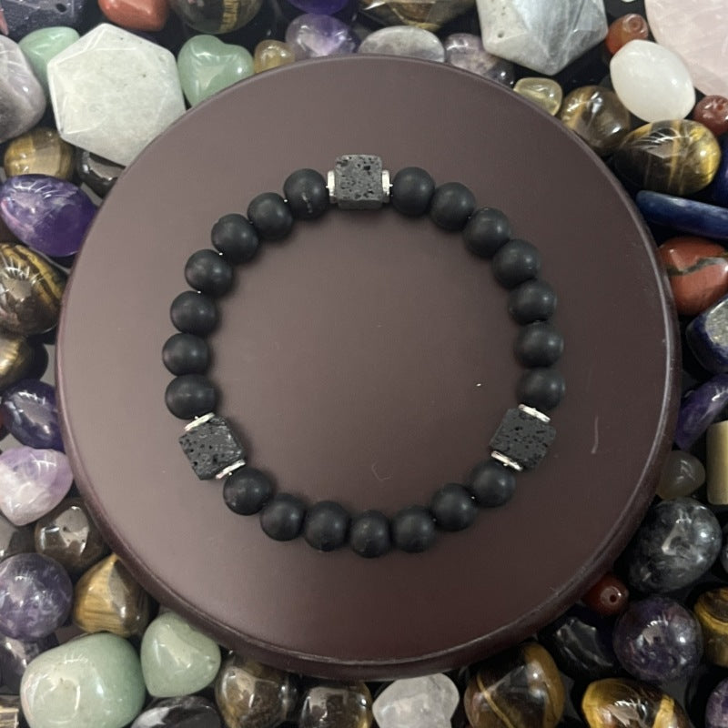 Black Matte Stone Bracelet - Calm & Emotional Stability