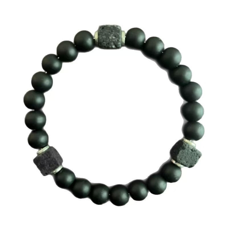 Black Matte Stone Bracelet - Calm & Emotional Stability