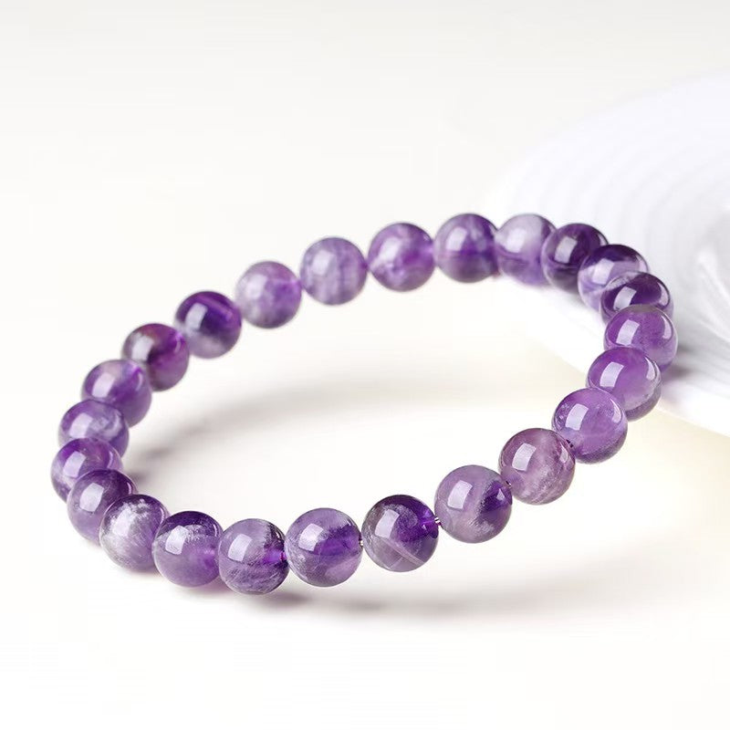 Natural Amethyst Crystal Bracelet - Healing Energy Stone for Stress Relief & Spiritual Growth