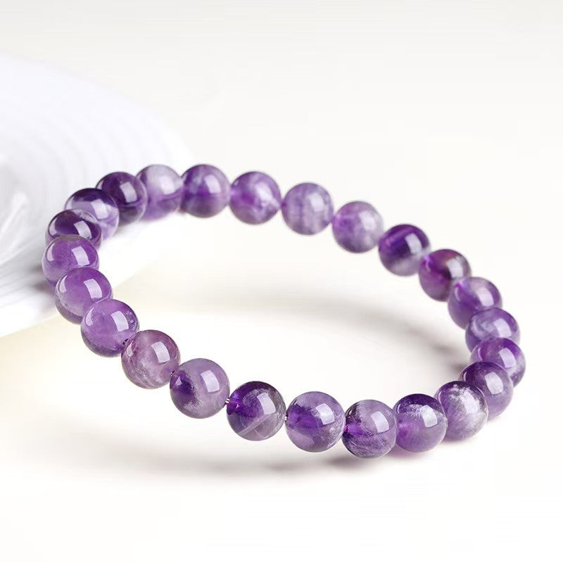 Natural Amethyst Crystal Bracelet - Healing Energy Stone for Stress Relief & Spiritual Growth