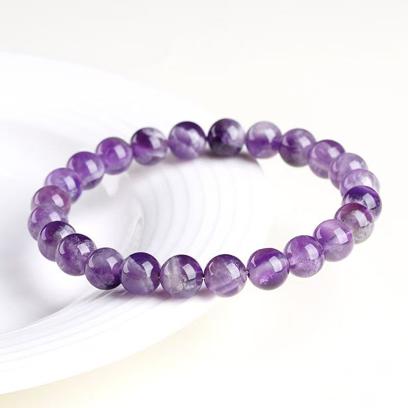 Natural Amethyst Crystal Bracelet - Healing Energy Stone for Stress Relief & Spiritual Growth