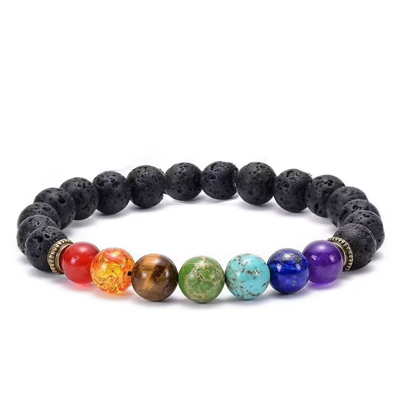 7 Chakra Healing Stone Bracelet - Adjustable Braided Yoga Meditation Bracelet