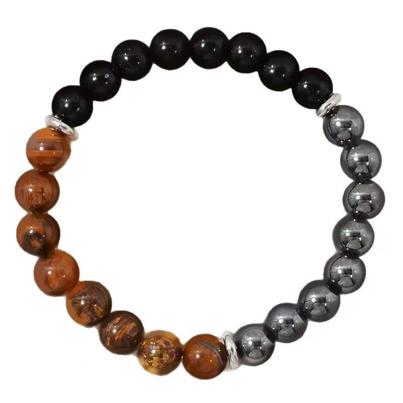 Black Obsidian Chakra Healing Bracelet - Natural Lava Stone Energy Bracelet