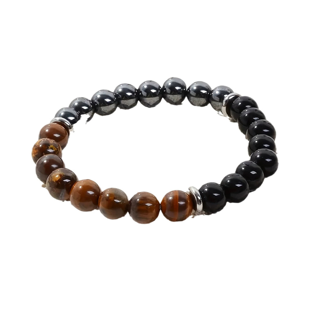 Black Obsidian Chakra Healing Bracelet - Natural Lava Stone Energy Bracelet