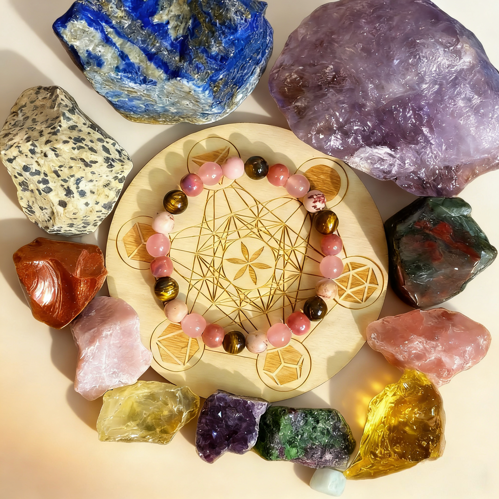 Anxiety Relief Crystal Bracelet - Stress Reduction Calming Mental Balance Healing Bracelet