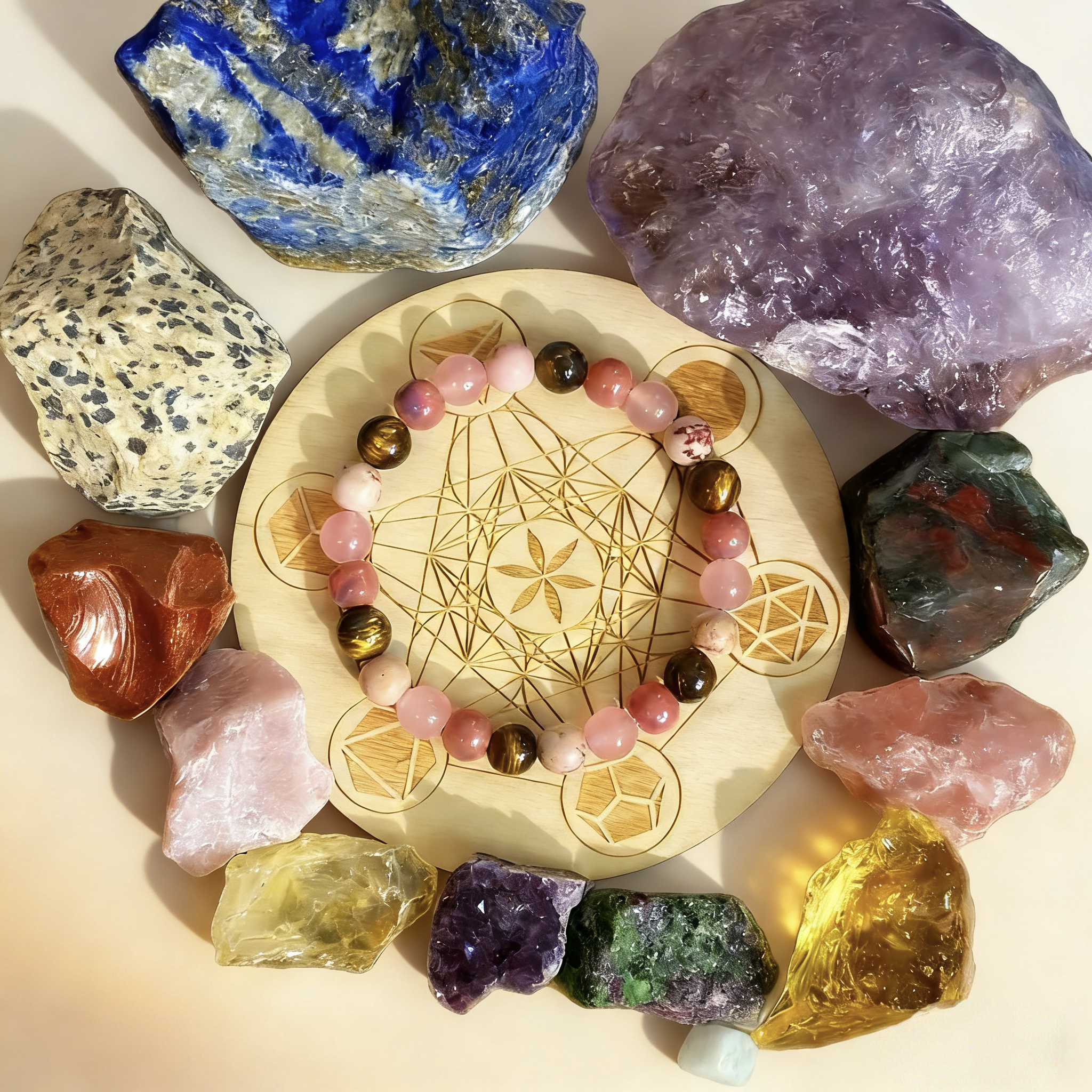 Anxiety Relief Crystal Bracelet - Stress Reduction Calming Mental Balance Healing Bracelet