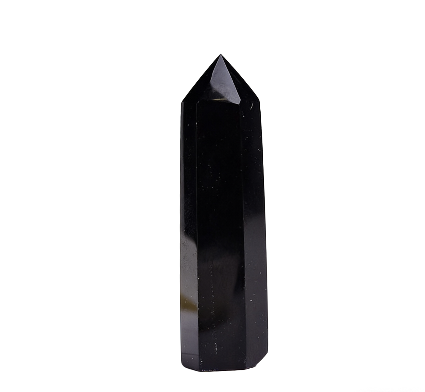 Black Obsidian Crystal Point | Natural Volcanic Glass Energy Tower