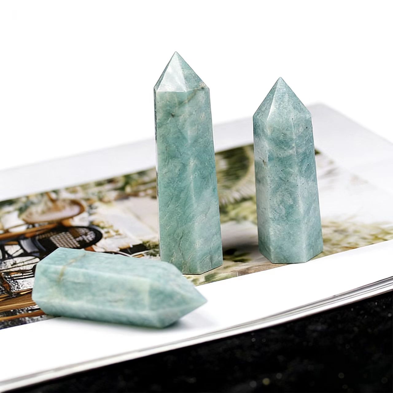 Green Crystal Collection | Natural Healing & Prosperity Stone Towers