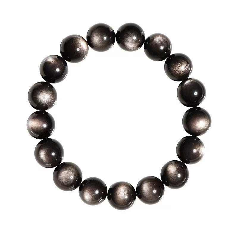 Natural 7A Grade Double Eye Silver Obsidian Bracelet - Premium Healing Stone Beaded Bracelet
