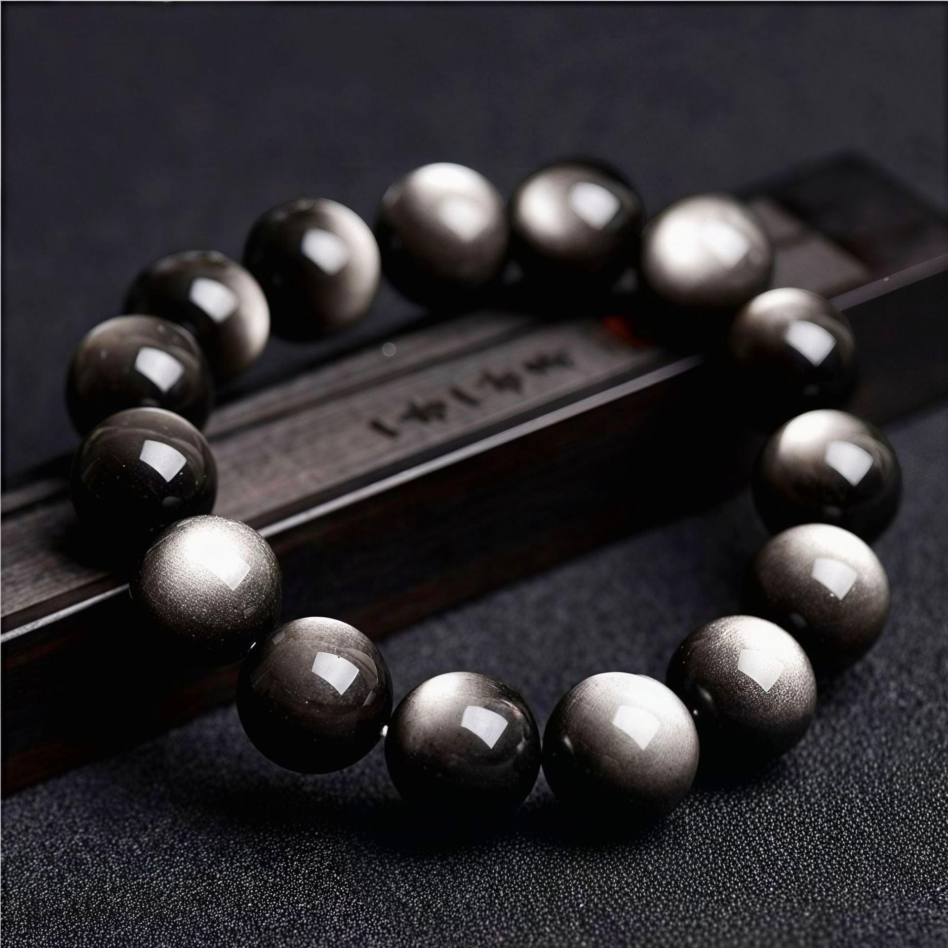 Natural 7A Grade Double Eye Silver Obsidian Bracelet - Premium Healing Stone Beaded Bracelet