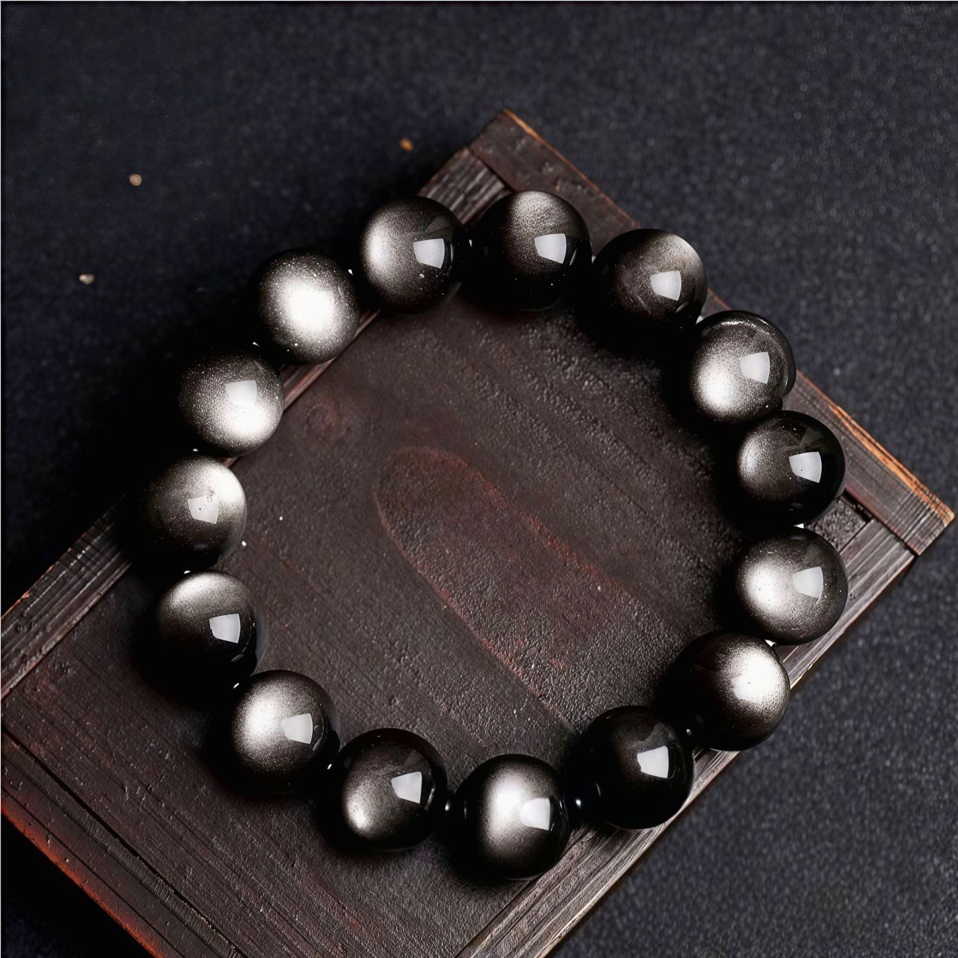 Natural 7A Grade Double Eye Silver Obsidian Bracelet - Premium Healing Stone Beaded Bracelet