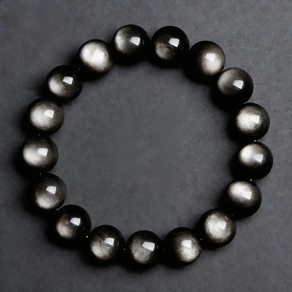 Natural 7A Grade Double Eye Silver Obsidian Bracelet - Premium Healing Stone Beaded Bracelet