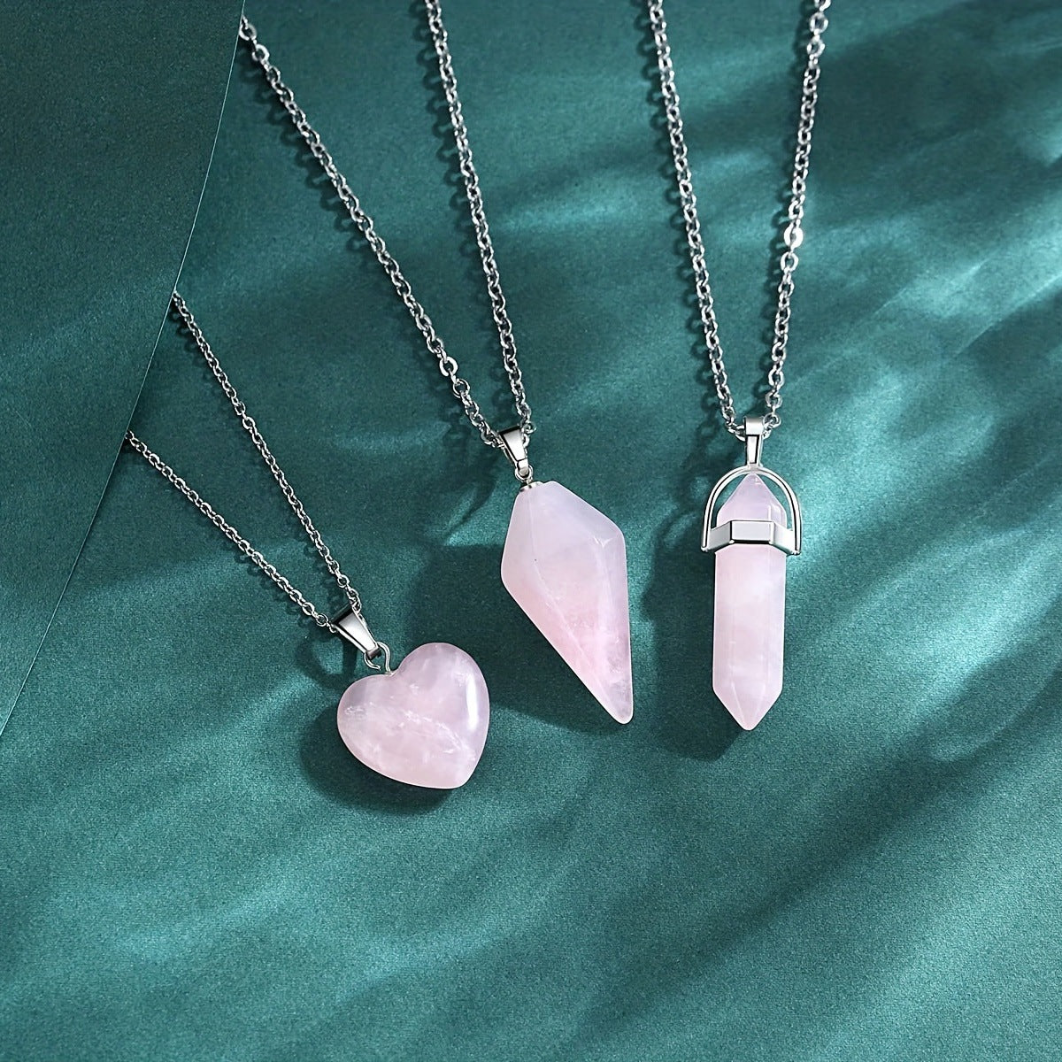 Natural Crystal Pendant Necklace | Hexagonal Point Gemstone Jewelry Collection