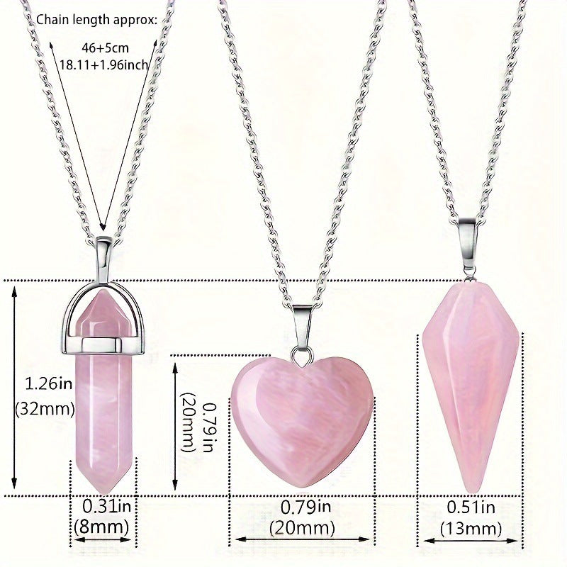 Natural Crystal Pendant Necklace | Hexagonal Point Gemstone Jewelry Collection