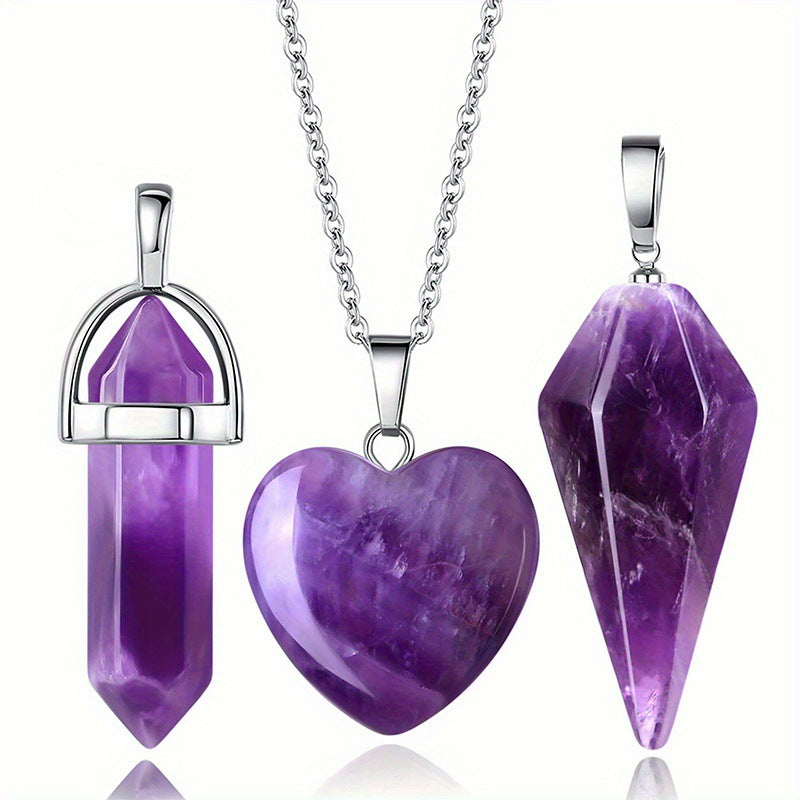 Natural Crystal Pendant Necklace | Hexagonal Point Gemstone Jewelry Collection