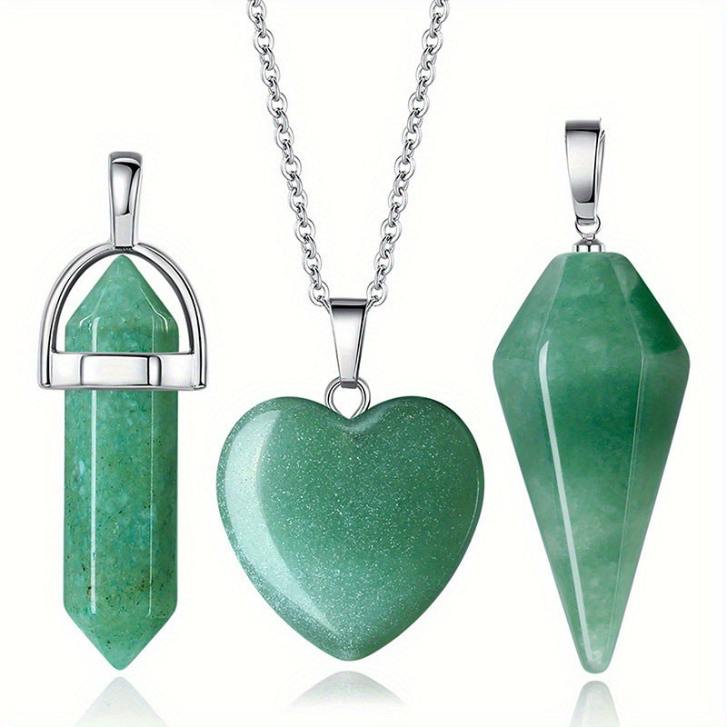 Natural Crystal Pendant Necklace | Hexagonal Point Gemstone Jewelry Collection