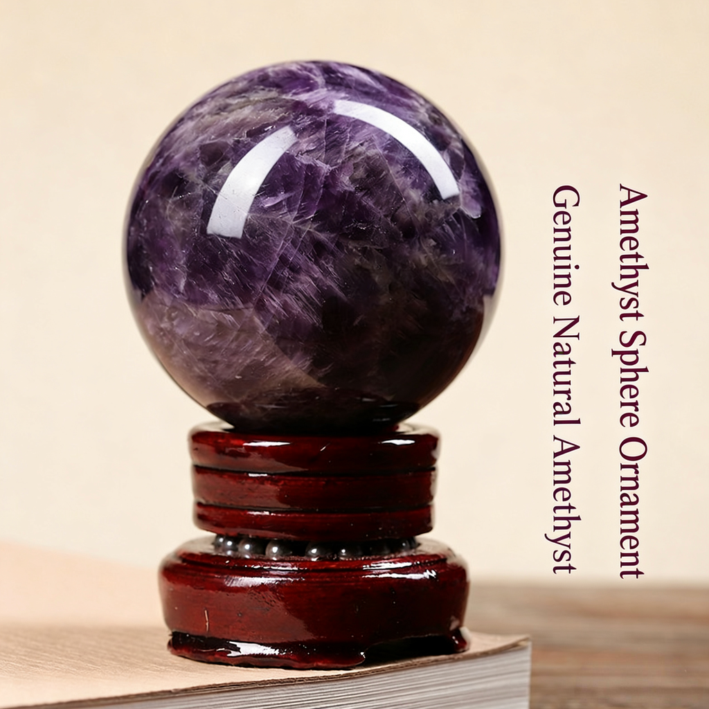 Natural Amethyst Crystal Sphere | Purple Gemstone Ball for Meditation & Decor