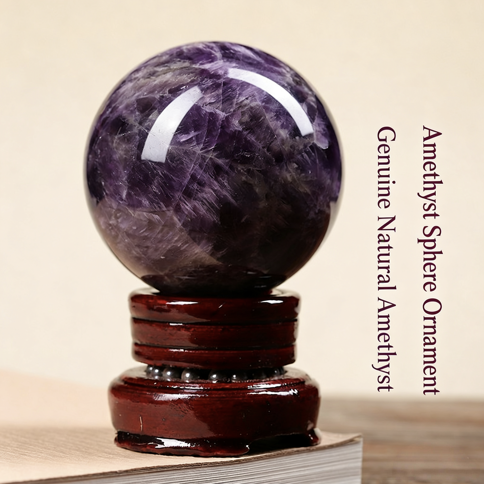 Natural Amethyst Crystal Sphere | Purple Gemstone Ball for Meditation & Decor