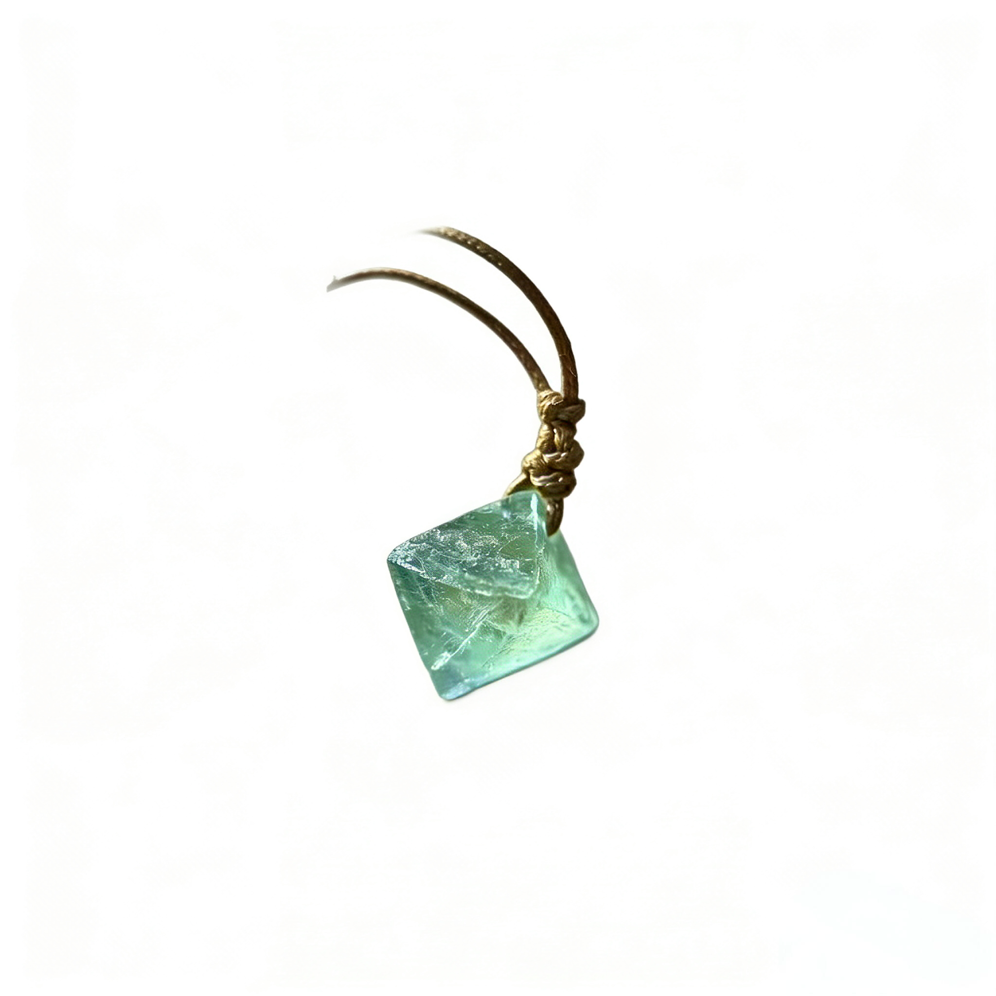 Natural Green Fluorite Crystal Pendant Necklace | Bohemian Raw Stone Jewelry