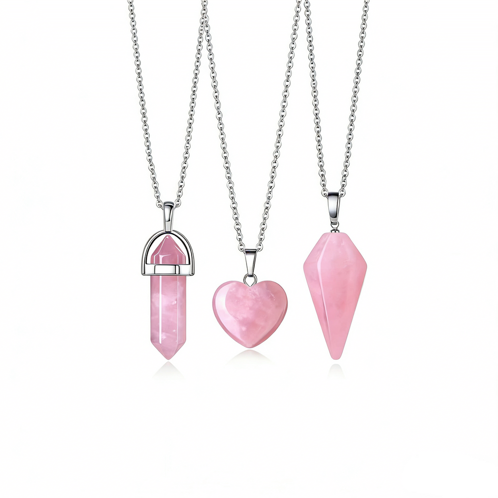 Natural Crystal Pendant Necklace | Hexagonal Point Gemstone Jewelry Collection