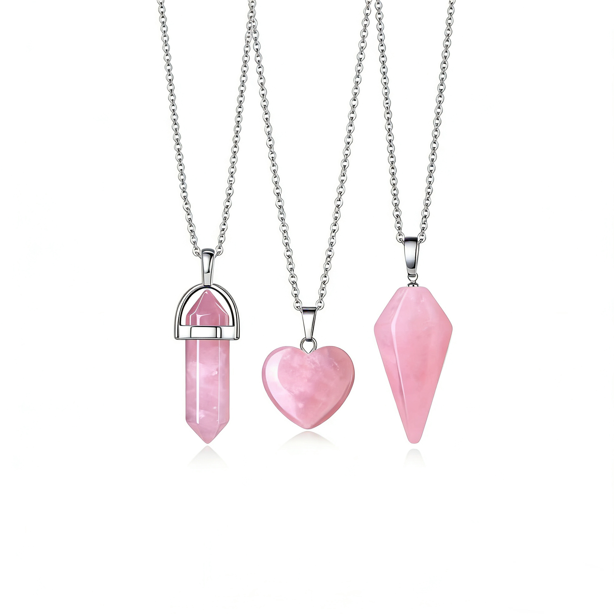 Natural Crystal Pendant Necklace | Hexagonal Point Gemstone Jewelry Collection