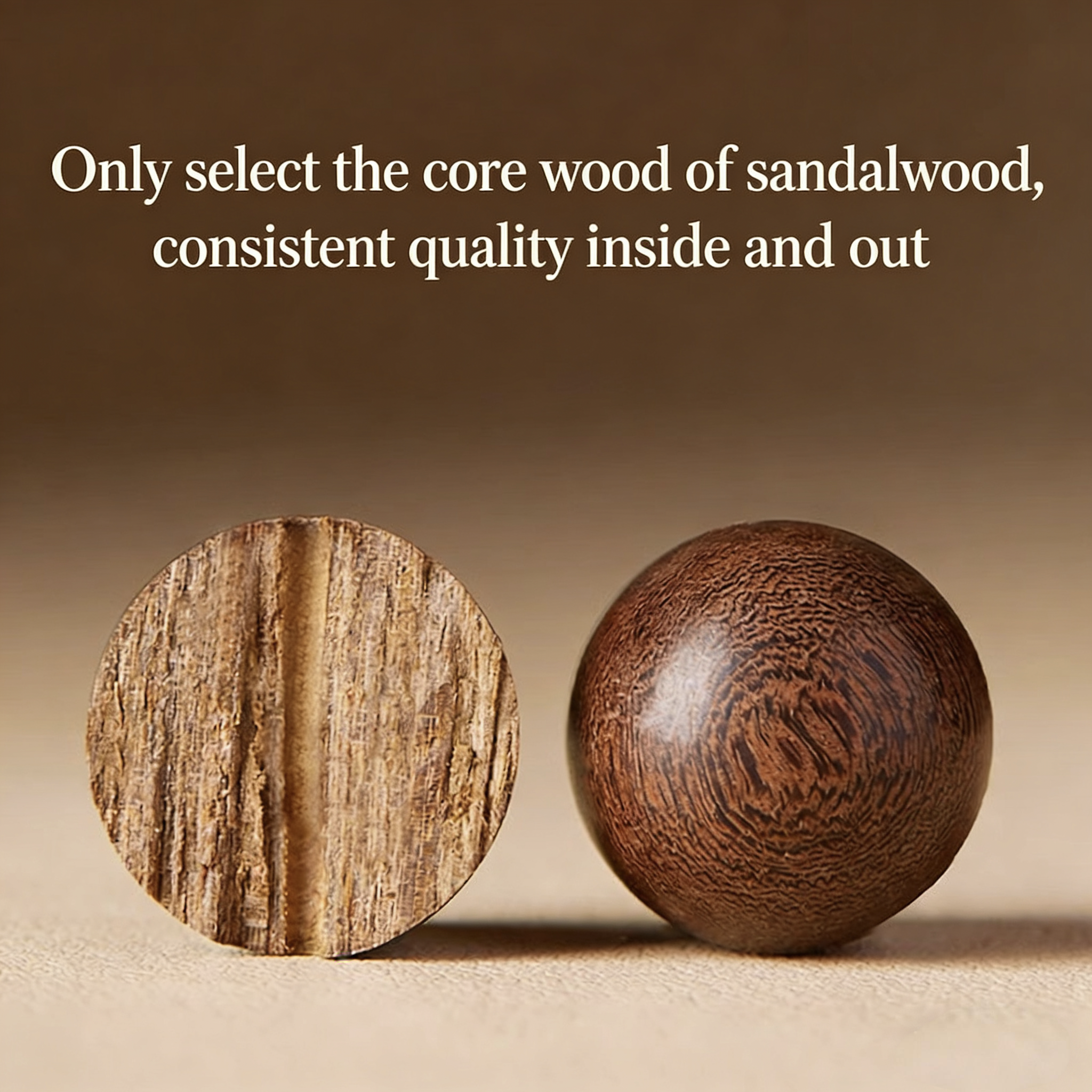 Natural Golden Sandalwood Bead Bracelet | Vintage Buddhist Prayer Beads Mala