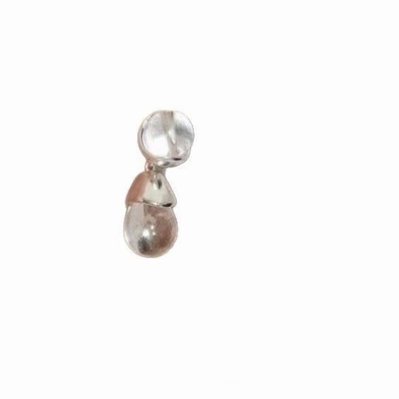 Natural Clear Quartz Earrings | Irregular Round Crystal Drop Earrings