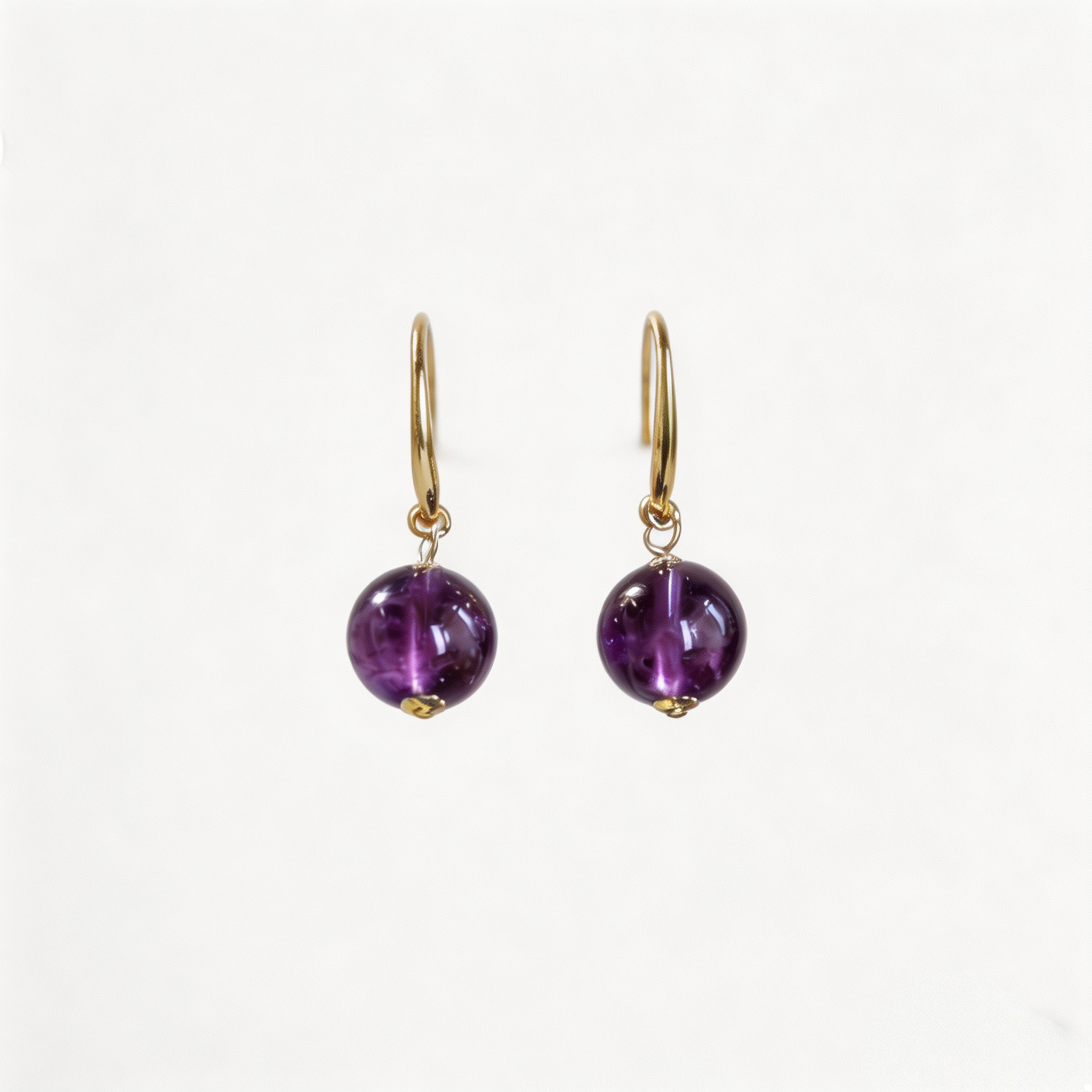 Natural Amethyst Earrings | Purple Crystal Drop Earrings with Sterling Silver