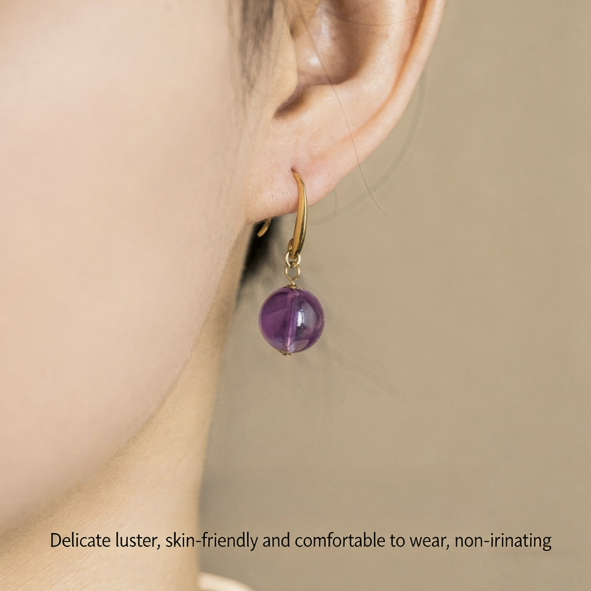 Natural Amethyst Earrings | Purple Crystal Drop Earrings with Sterling Silver