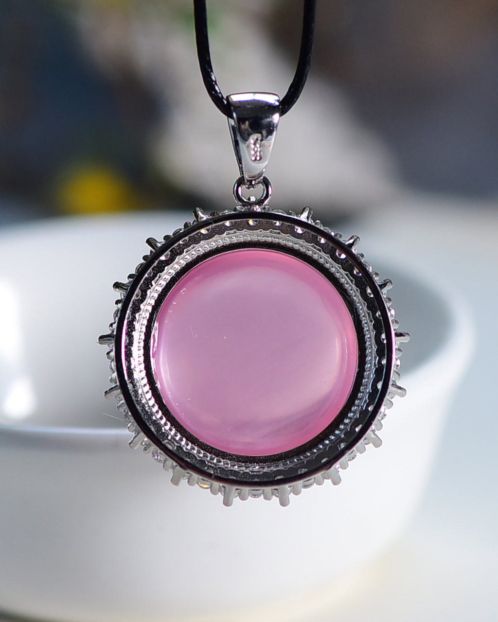 Mozambique Star Rose Quartz Pendant | Natural 6-Ray Star Crystal in 925 Silver