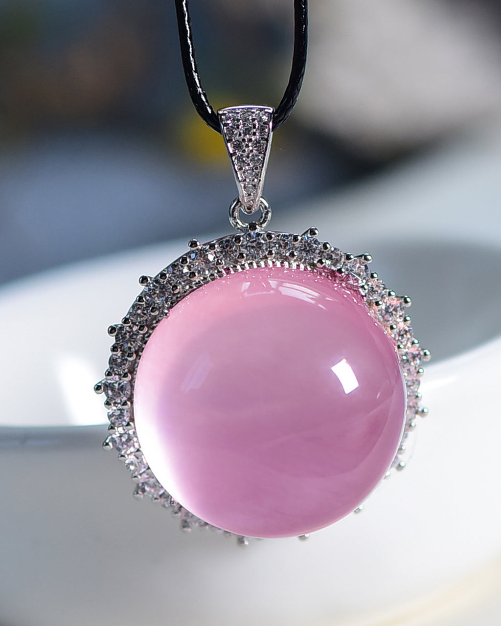 Mozambique Star Rose Quartz Pendant | Natural 6-Ray Star Crystal in 925 Silver