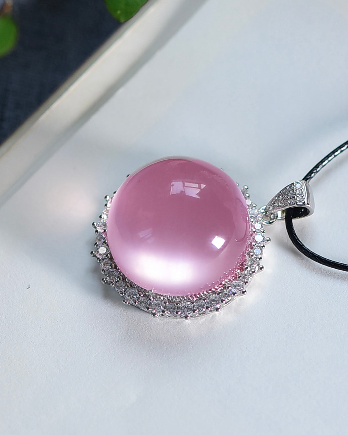 Mozambique Star Rose Quartz Pendant | Natural 6-Ray Star Crystal in 925 Silver