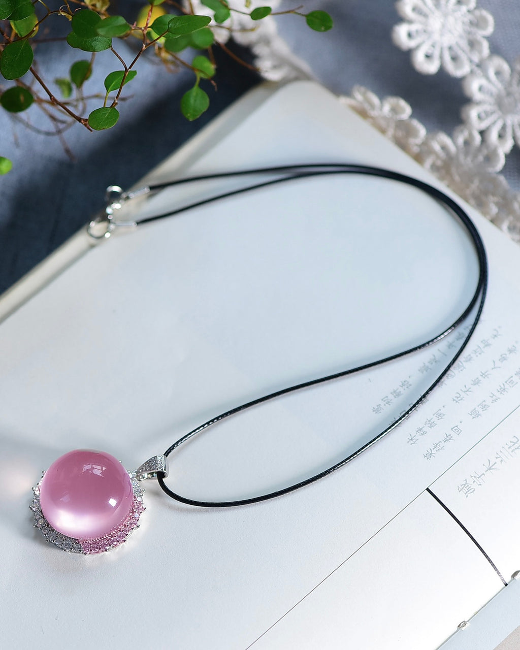 Mozambique Star Rose Quartz Pendant | Natural 6-Ray Star Crystal in 925 Silver