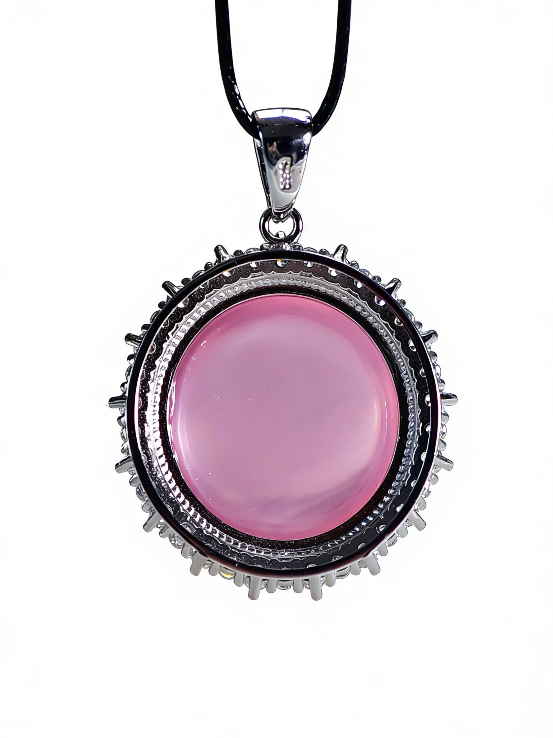 Mozambique Star Rose Quartz Pendant | Natural 6-Ray Star Crystal in 925 Silver