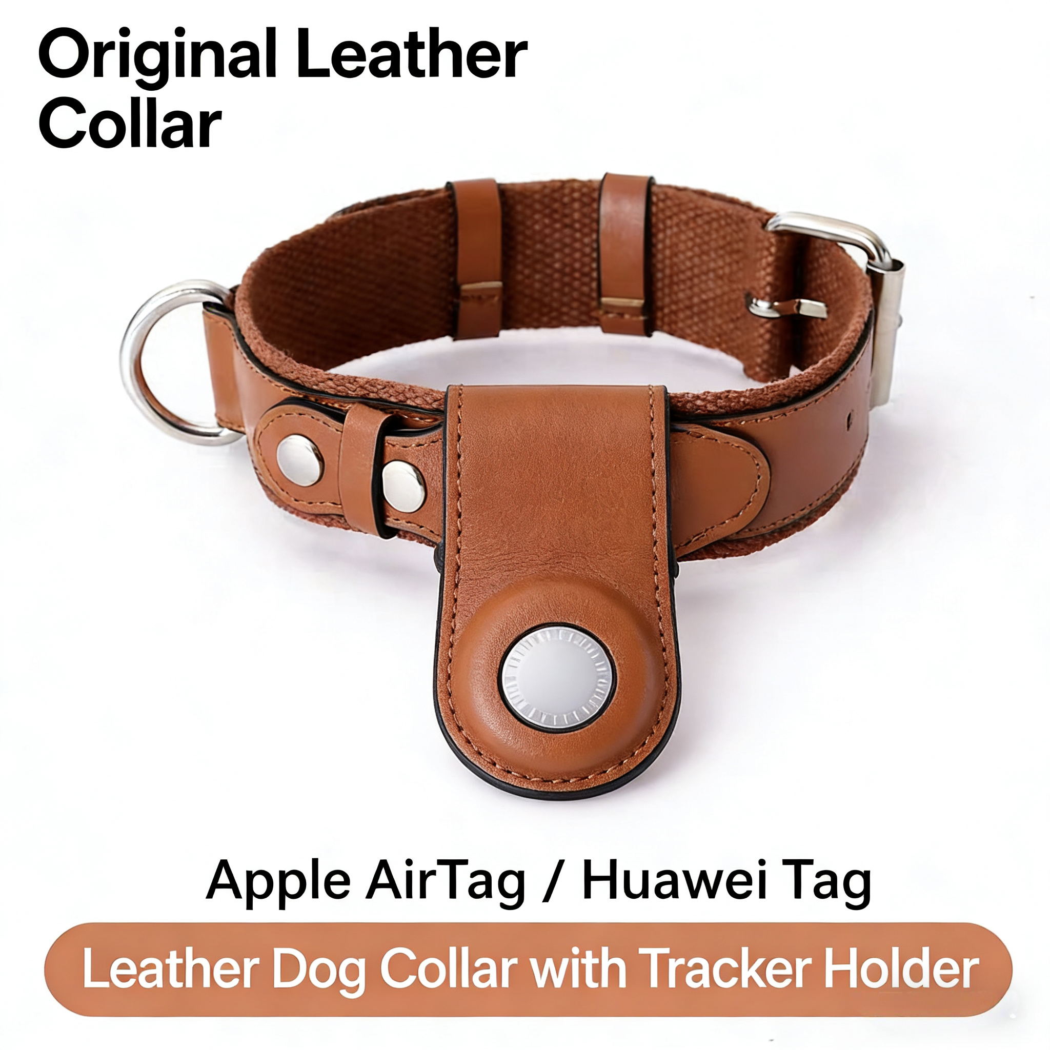 AirTag Pet Collar - Premium Tracking Locator Collar with Anti-Lost Leash & Protective Case Apple Pet Neck Collar