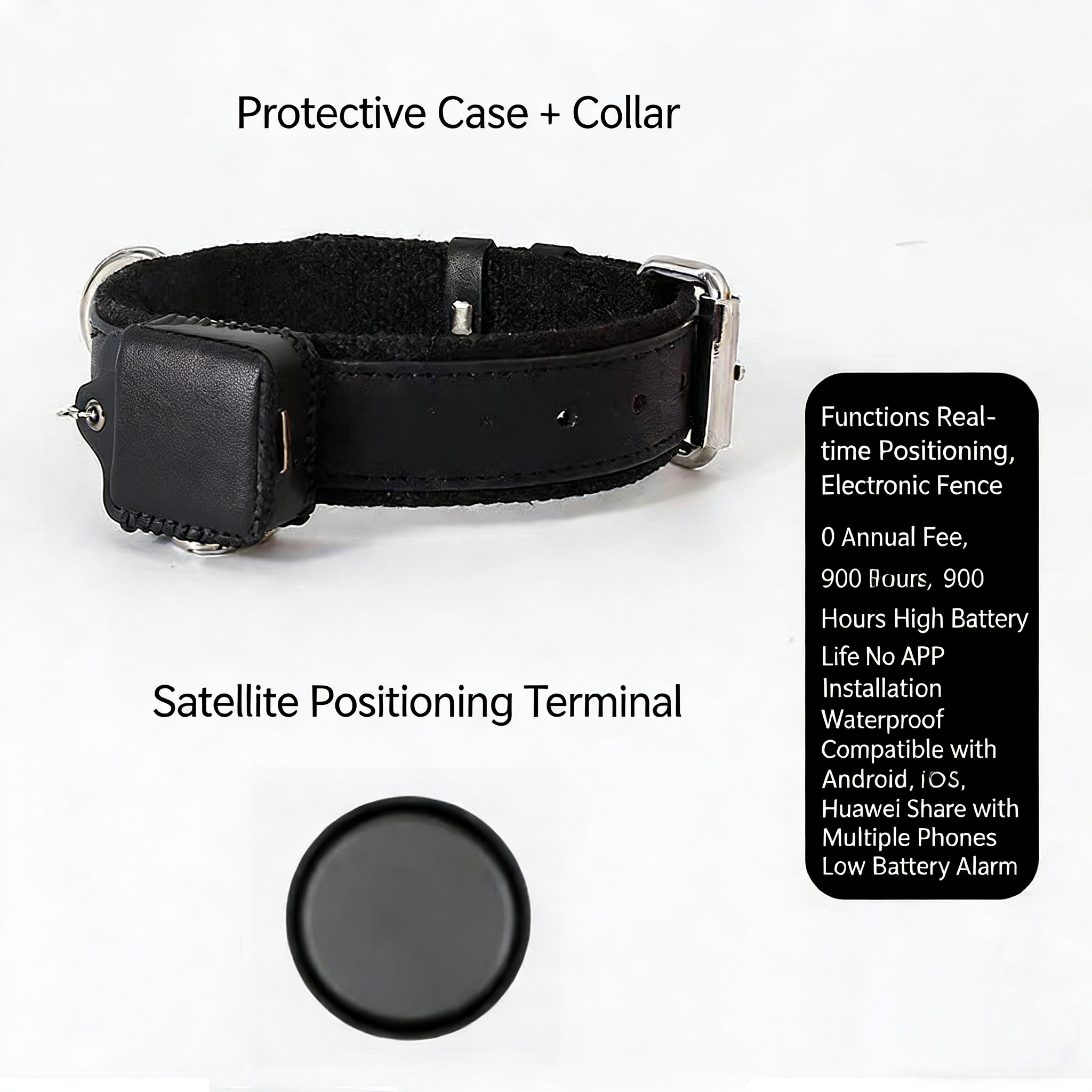 AirTag Pet Collar - Premium Tracking Locator Collar with Anti-Lost Leash & Protective Case Apple Pet Neck Collar