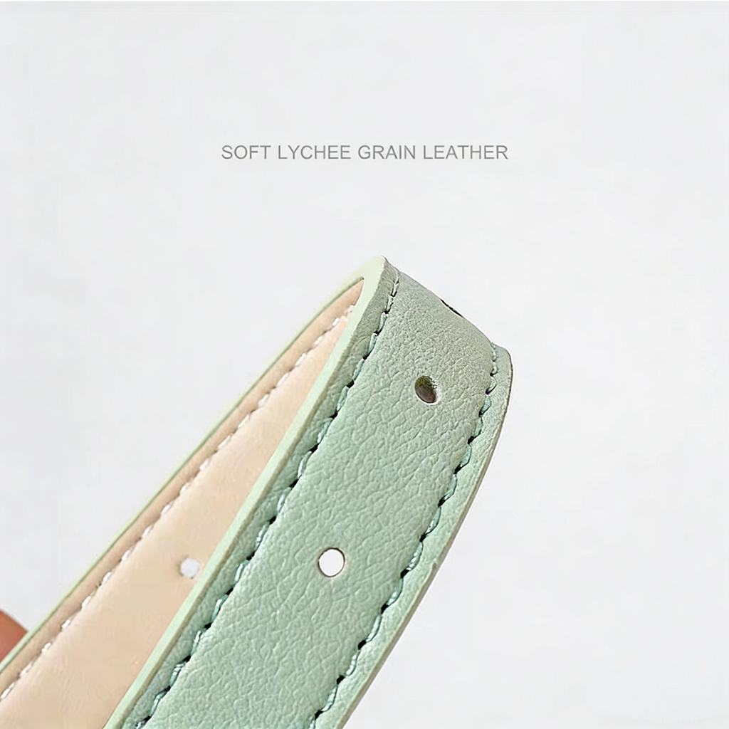 Leather Pet Collar for Medium & Small Pet - Personalized Engraved Leash Collar with Adjustable Strap for Corgi & Cats