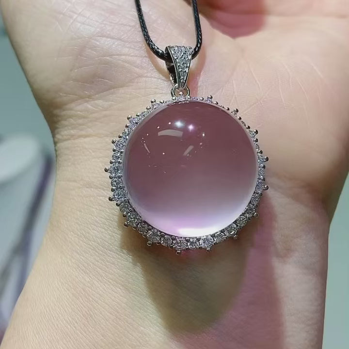 Mozambique Star Rose Quartz Pendant | Natural 6-Ray Star Crystal in 925 Silver